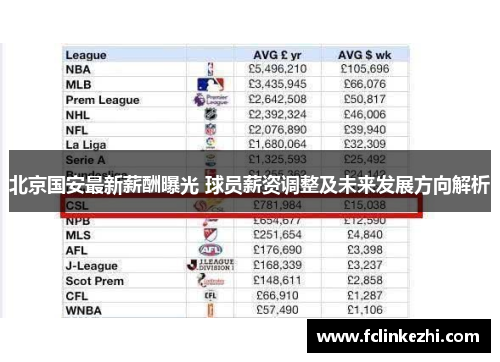 北京国安最新薪酬曝光 球员薪资调整及未来发展方向解析